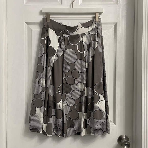 Claudia Strater Full A-Line Skirt Gray Polka Dots Size 36 - Picture 3 of 5